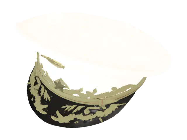 3D model for White Dress Cap with Gold Embroidery