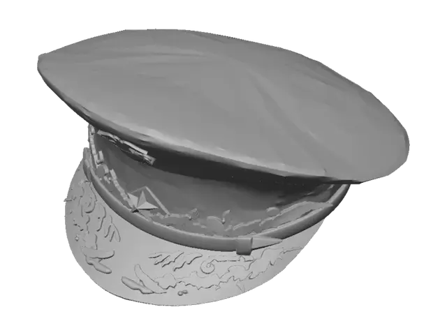 3D model for White Dress Cap with Gold Embroidery