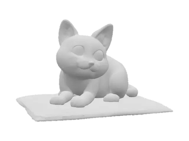 3D model for A realistic 3D model of a domestic tabby cat with a round face and short to medium-length fur. The cat has brown and black striped fur with subtle hints of gray, and a lighter-colored chest and underside. It has alert green eyes, a pink nose, and dark ears with light fur inside. The cat's tail is thick with black rings, and it has a soft, plush appearance. Please model the cat in a loaf pose (legs tucked underneath) and also provide a relaxed laying pose on a blanket. Aim for lifelike fur texture, natural coloration, and a friendly but slightly serious expression.