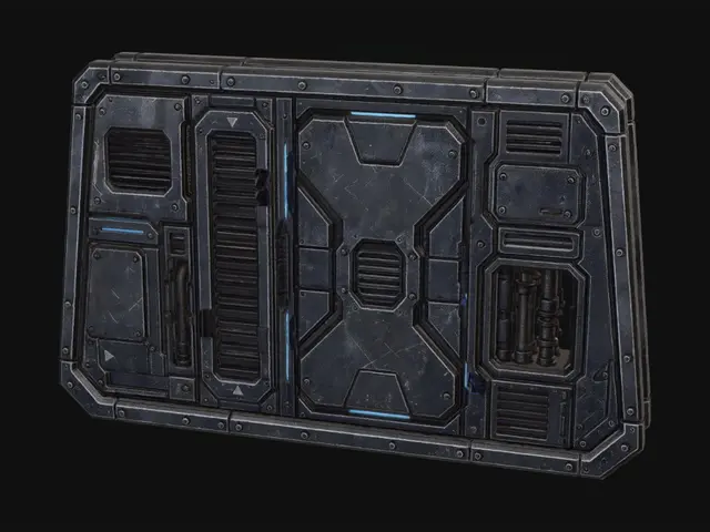 3D model for Trapezoid space ship wall panel, industrial, gritty, science fiction, detailed