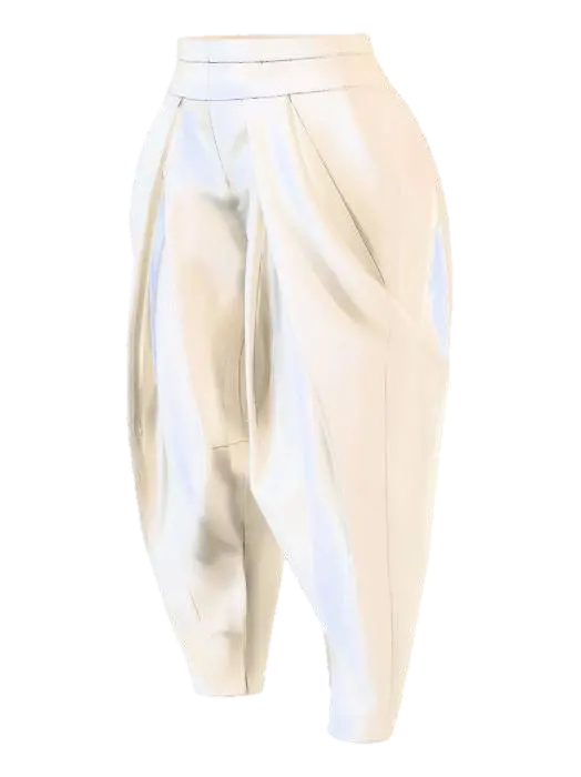 Beige Pleated Trousers - Pants 3D model, vytvořený pomocí AI