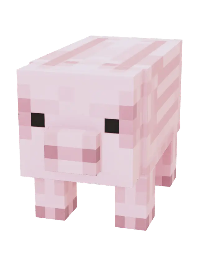 3D model for Low-Poly Minecraft Pig