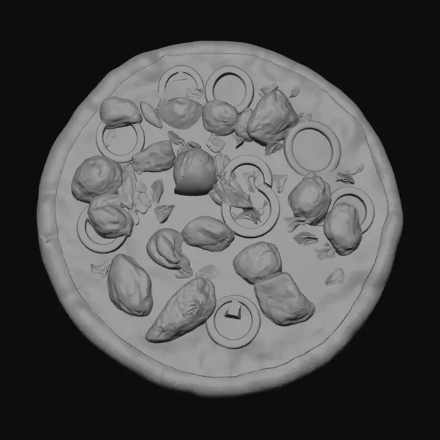 3D model for Pizza:
photorealistic Chicken Tikka pizza, tomato sauce, melted cheese, chicken pieces, red onion, studio lighting, 3D model, glb format
photorealistic Fajita pizza, chicken, green capsicum, onion, cheese, 3D model, glb format
photorealistic BBQ Chicken pizza, BBQ sauce drizzle, chicken, cheese, 3D model, glb format
photorealistic Pepperoni pizza, beef pepperoni slices, melted cheese, 3D model, glb format
Burgers:
photorealistic Zinger burger, crispy fried chicken, mayo, cheese, sesame bun, 3D model, glb format
photorealistic Classic Beef Smash burger, beef patty, cheese, lettuce, sesame bun, 3D model, glb format