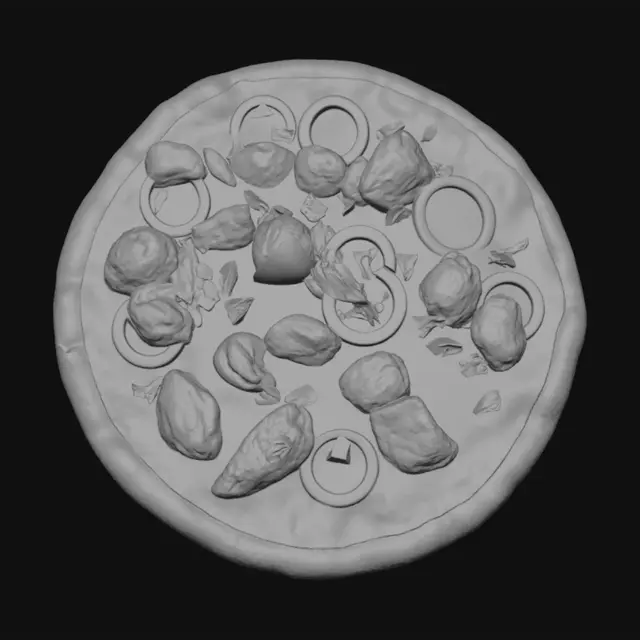 3D model for Pizza:
photorealistic Chicken Tikka pizza, tomato sauce, melted cheese, chicken pieces, red onion, studio lighting, 3D model, glb format
photorealistic Fajita pizza, chicken, green capsicum, onion, cheese, 3D model, glb format
photorealistic BBQ Chicken pizza, BBQ sauce drizzle, chicken, cheese, 3D model, glb format
photorealistic Pepperoni pizza, beef pepperoni slices, melted cheese, 3D model, glb format
Burgers:
photorealistic Zinger burger, crispy fried chicken, mayo, cheese, sesame bun, 3D model, glb format
photorealistic Classic Beef Smash burger, beef patty, cheese, lettuce, sesame bun, 3D model, glb format