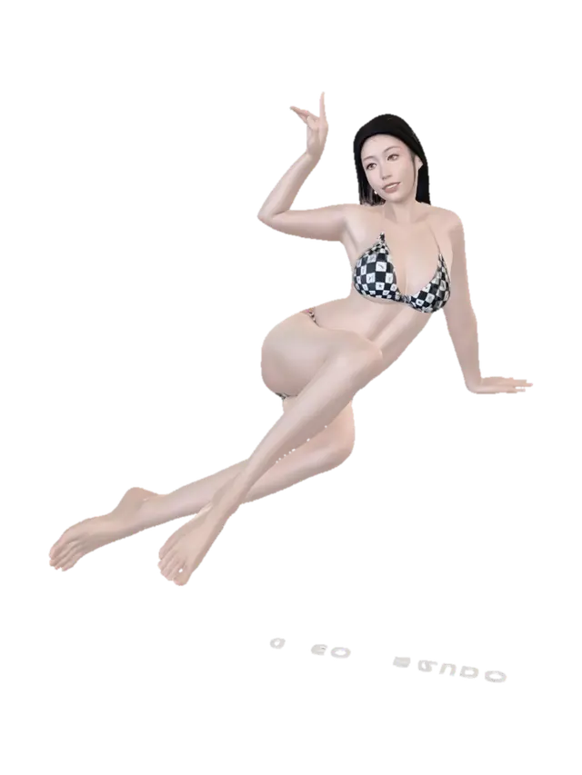 3D model for Checkered Waves at the Beach