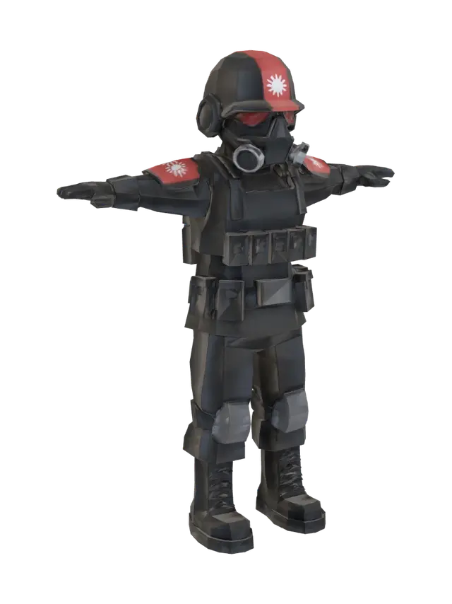 Red Sun Operator - Vision 3D model, vytvořený pomocí AI