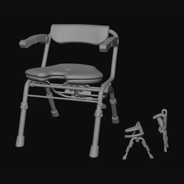 3D model for Folding commode chair
