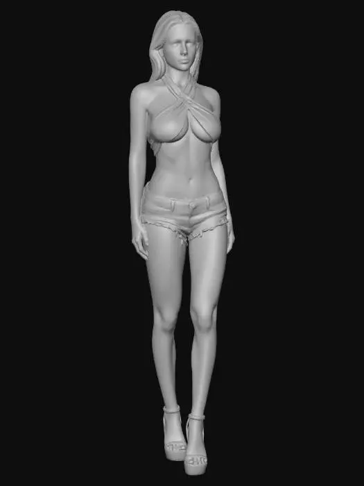 3D model for Neon Yellow Crossfront Halter Bikini Look