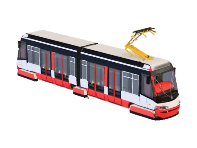 Modern Tram Design 3D model, vytvořený pomocí AI