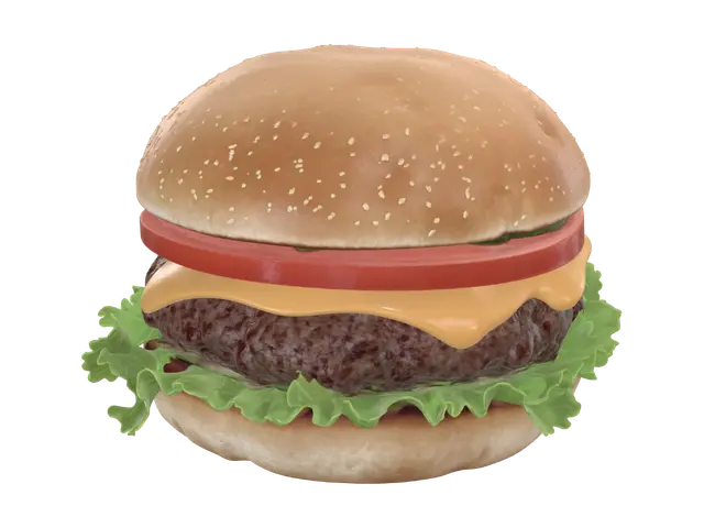 3D model for Un burger salade tomate steak chedar