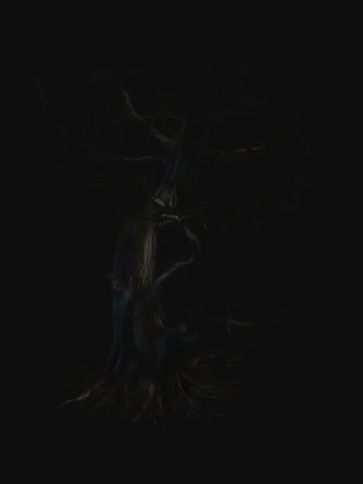 3D model for Dead apocalyptic tree, photorealistic PBR 3D model, isolated single
tree on white background, no ground, tall withered trunk with
cracked dark bark, gnarled twisted branches reaching upward like
skeletal fingers, completely leafless, hollow knots, peeling bark,
ash gray to deep brown coloration, dust covered, post-apocalyptic
horror atmosphere, gritty detailed textures, single asset for game.