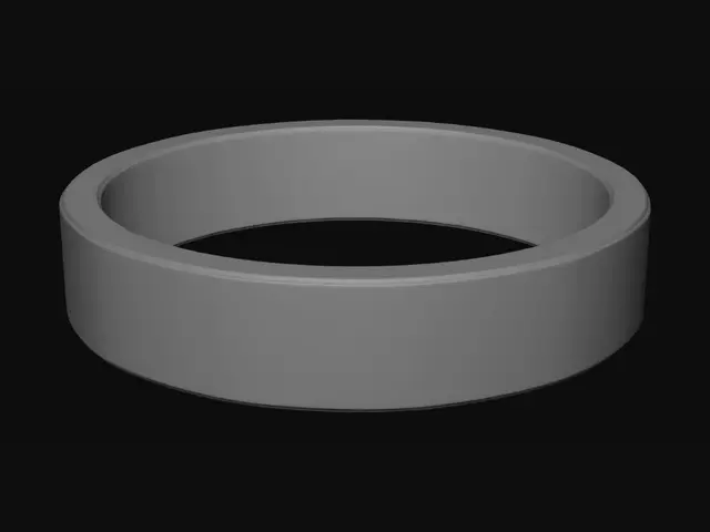 3D model for Generate an image of a simple metal ring (plain, solid, metal ring) laying flat on its side