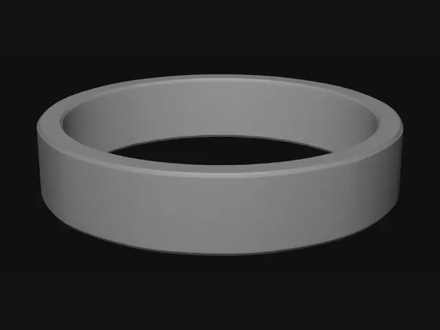 3D model for Generate an image of a simple metal ring (plain, solid, metal ring) laying flat on its side