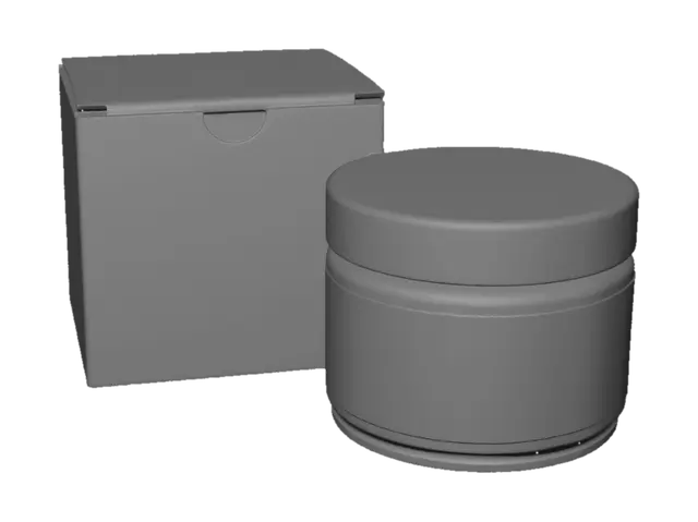 3D model for Wooden Jar and Cardboard Box on a Rustic Table