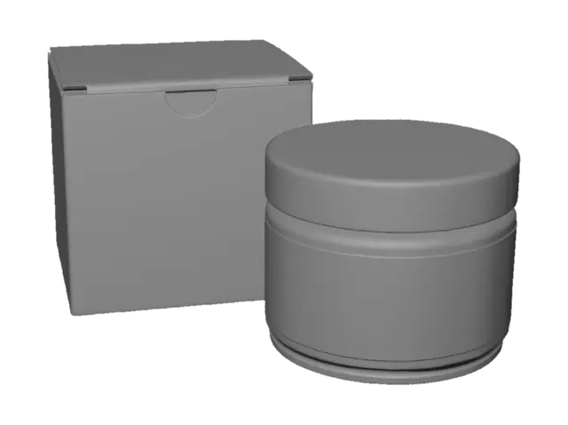 3D model for Wooden Jar and Cardboard Box on a Rustic Table