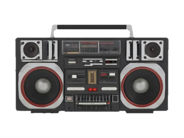 Retro Boombox - Speaker 3D model, vytvořený pomocí AI
