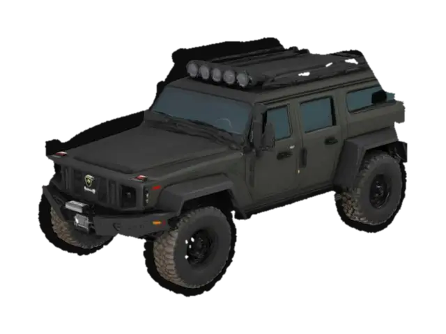 Lambourghini 1980's style Hummer/Jeep 4x4 3D model, vytvořený pomocí AI