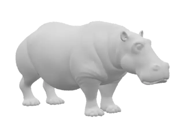 3D model for realistic hippopotamus 