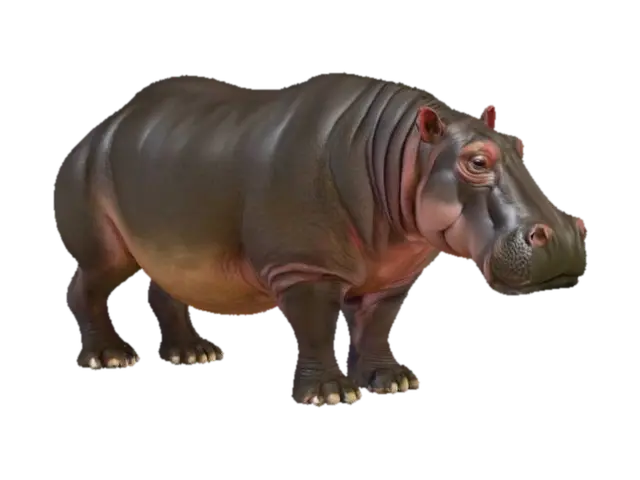 3D model for realistic hippopotamus 