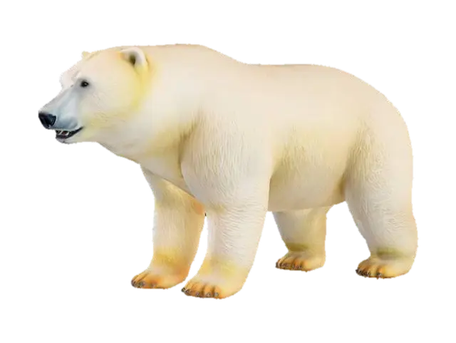 realistic polar bear 3D model, vytvořený pomocí AI