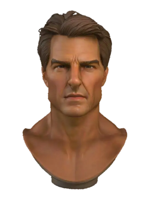 super high definition bust of tom cruise - Actor 3D model, vytvořený pomocí AI