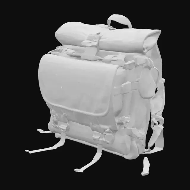3D model for Army Backpack Displayed on Table