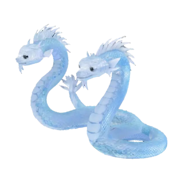 SERPENTE DE GELO / COM DUAS CABEÇAS / CADA CABEÇA EM UM PESCOÇO INDIVIDUAL / ESCAMAS COMO CRISTAL - Twoheaded AI 생성 3D 모델