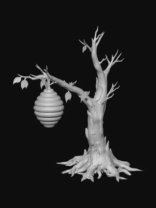 3D model for Dead tree with bee hive