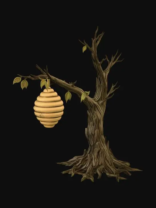 3D model for Dead tree with bee hive