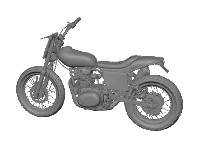 3D model for Yellow Thunder Yamaha Cafe Racer