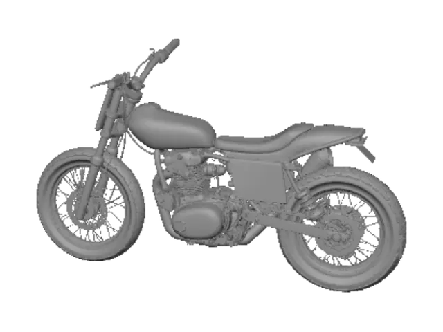 3D model for Yellow Thunder Yamaha Cafe Racer