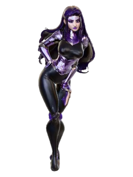Blackfire Aura, #villain# - Titans 3D model, vytvořený pomocí AI