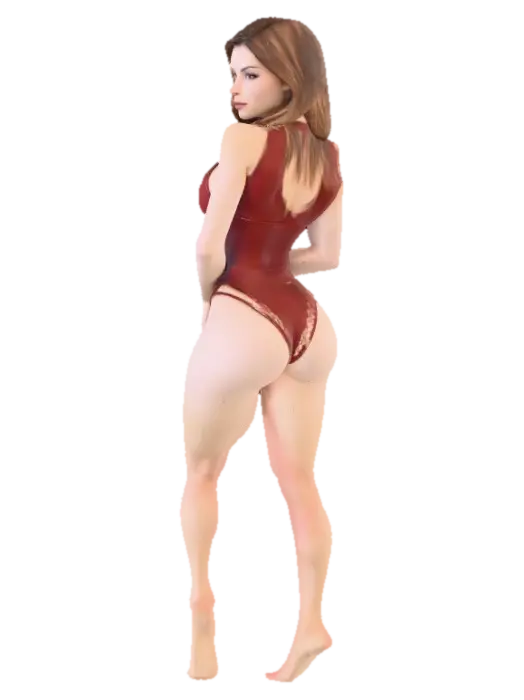 A 3D model of a curvaceous woman with a toned physique and radiant, tanned skin.… - Redhair 3D model, vytvořený pomocí AI