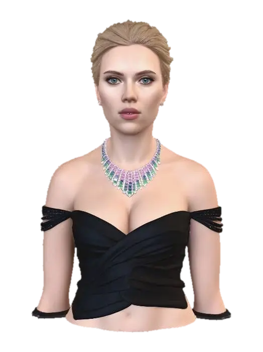 Modello 3D Scarlett Blue Collar - Movie, generato dall’IA
