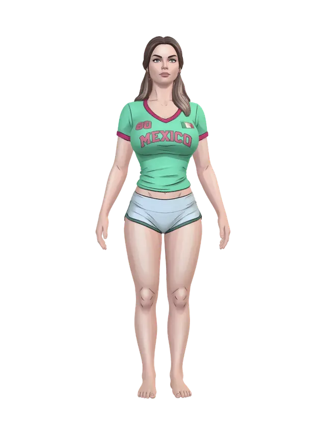 3D model for Teal Mexico Jersey