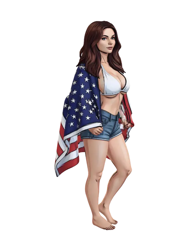 3D model for Patriotic Beach Portrait