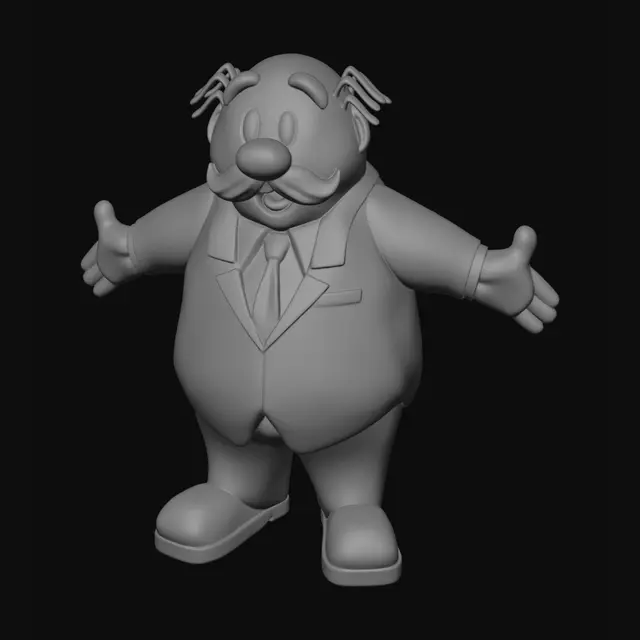 3D model for Cheerful White-Suited Executive