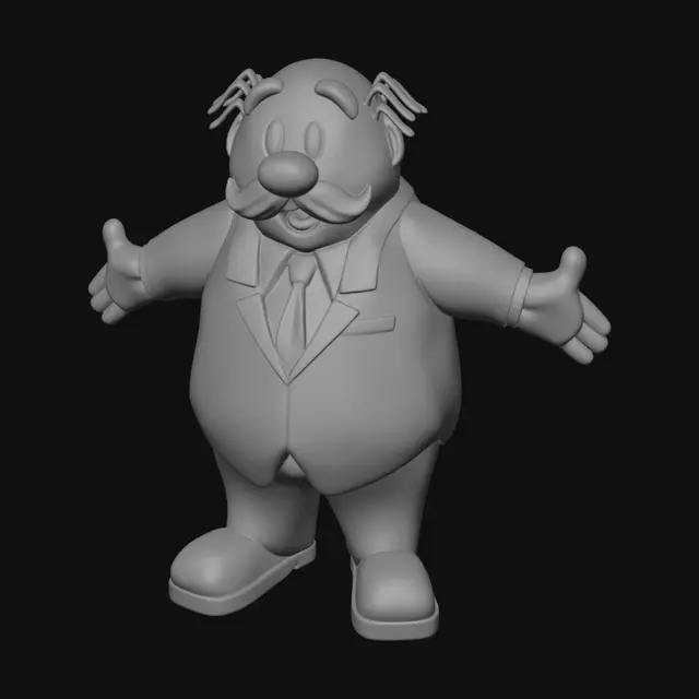 3D model for Cheerful White-Suited Executive