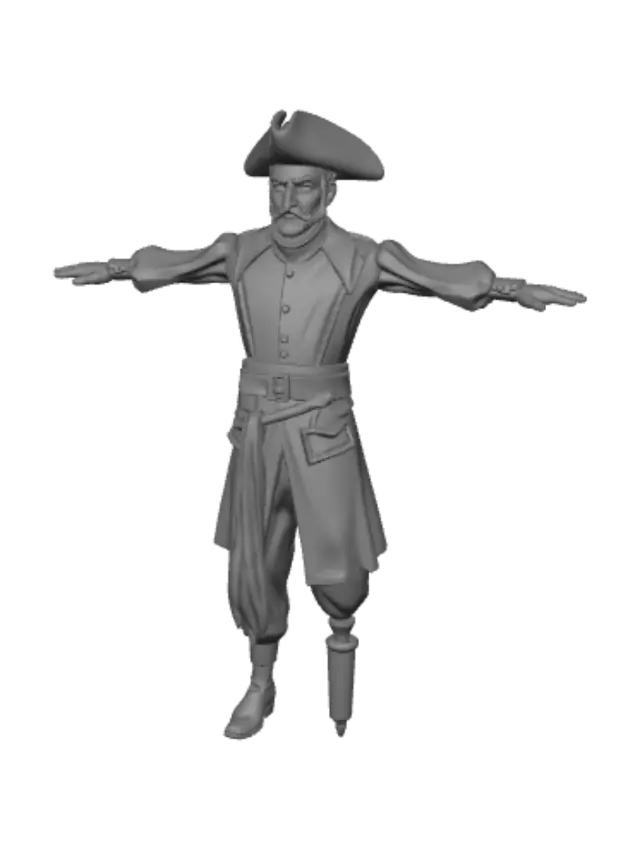 3D model for T-Pose Pirate