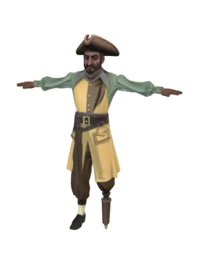 3D model for T-Pose Pirate