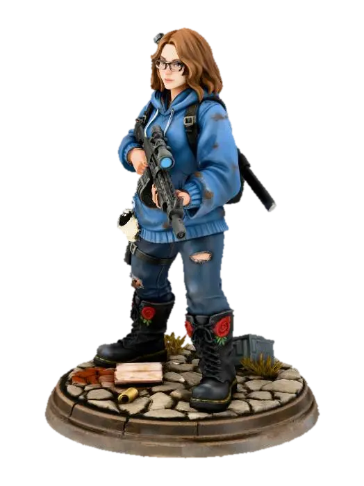 Blue Hoodie Sniper - Zombicide 3D model, vytvořený pomocí AI