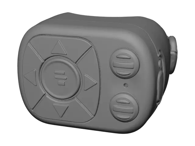 3D model for Buttoned Black Gadget on Wood Floor