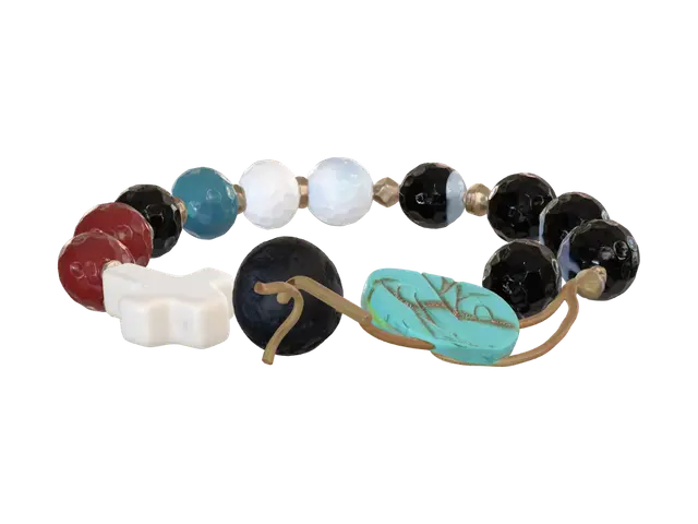 3D model for Beaded Bracelet on a Wooden Floor