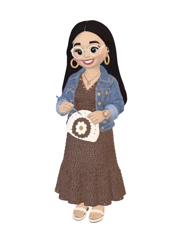 Amigurumi crocheteira 3D model, vytvořený pomocí AI
