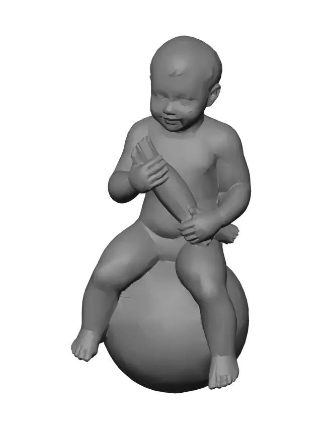 3D model for Baby on a Globe with Fish