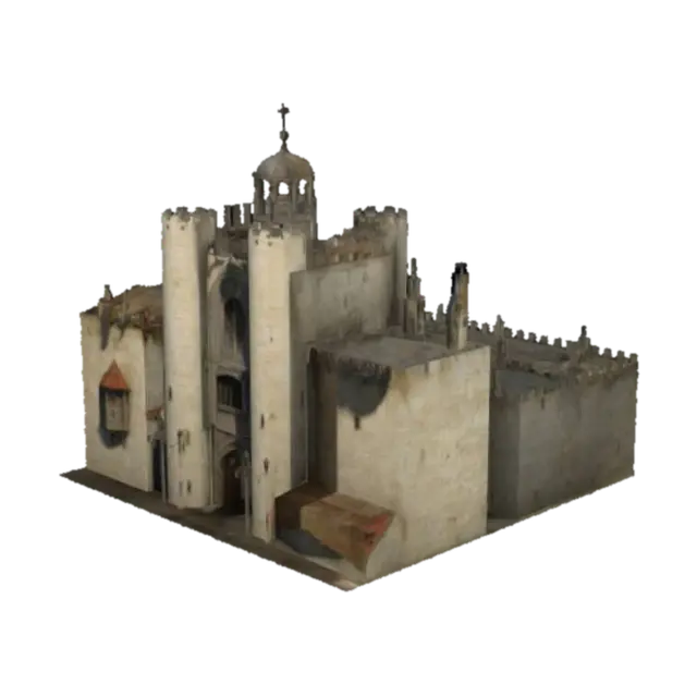 St James Palace - Gentileschi 3D model, vytvořený pomocí AI
