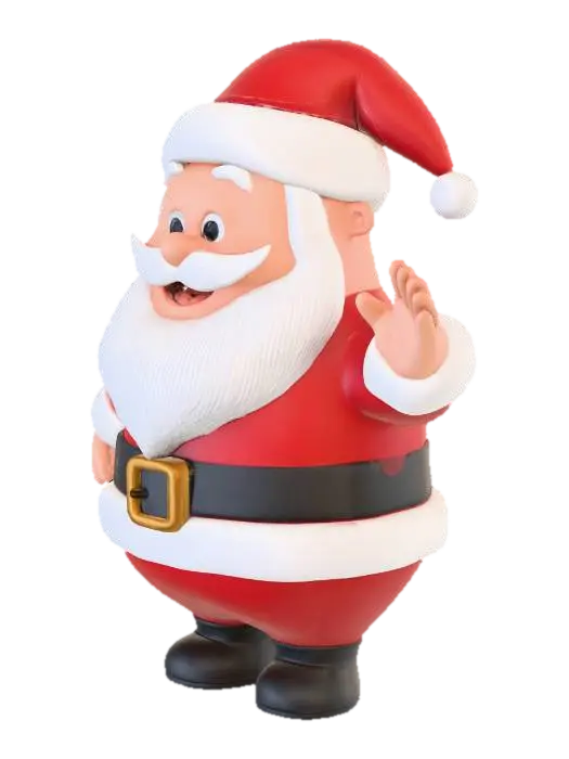 Santa Wave - Chrismas 3D model, vytvořený pomocí AI