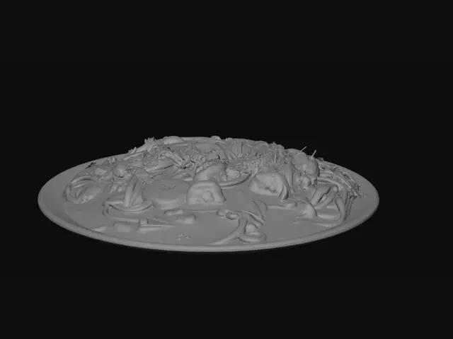 3D model for Creamy Chicken Alfredo with Mushrooms