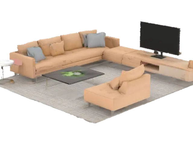 new age furniture living room complete set 3D model, vytvořený pomocí AI