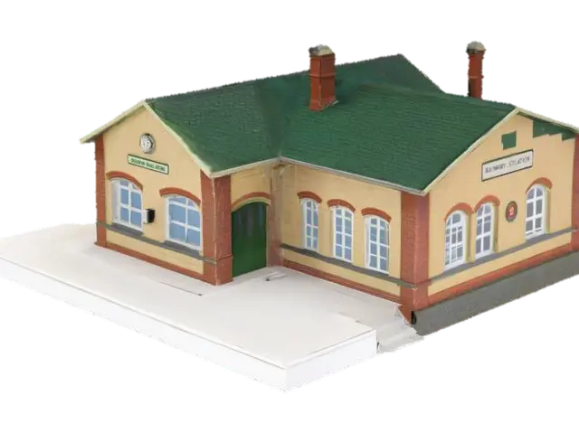 Model Railway Station - Train 3D model, vytvořený pomocí AI